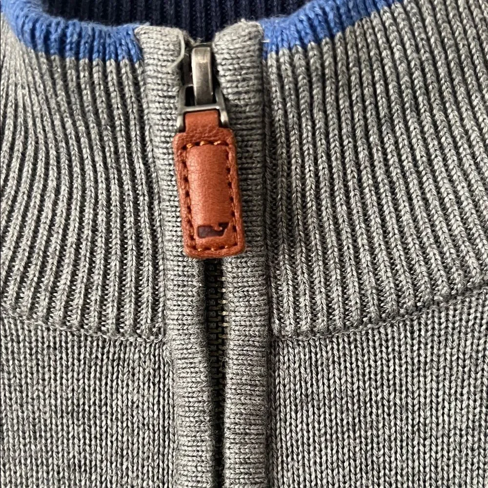 Like New! Vineyard Vines Men's Saltwater Quarter-Zip Pullover Sweater Gray in L